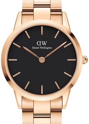 Часы мужские daniel wellington iconic link dw00100344 стальной корпус wr 30 м чёрный циферблат