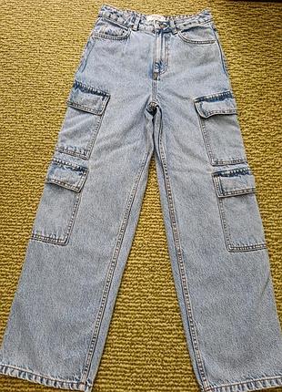 Джинсы wide leg, трубы, широкие, прямые, палаццо