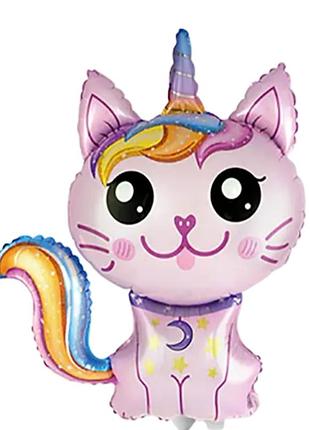 Фольгированная фигура кот-единорог