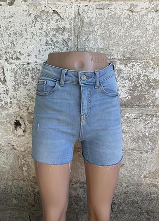 Блакитні міні шорти джинсові жіночі розмір хс denim co