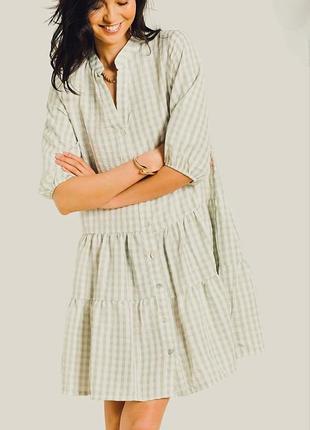 Gina gingham smock dress нове плаття від бренду forever new у ніжно-зелену клітинку віші