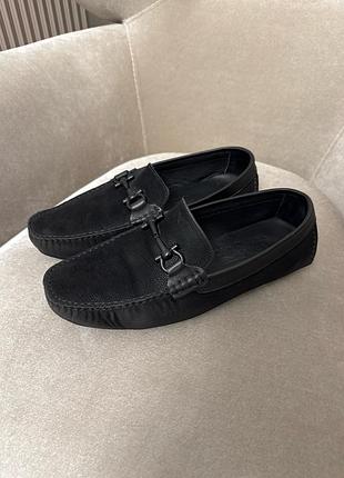 Мокасини ferragamo 43 размер туфлі чоловічі  чорні