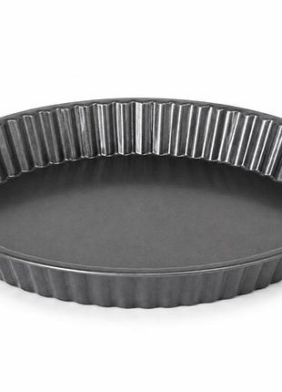 Форма для тарта gusto gt-3125/1 25×3 см круглая волнистая форма с антипригарным покрытием для домашней выпечки серый