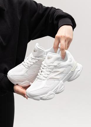 Стильные кроссовки new balance 9060 triple white