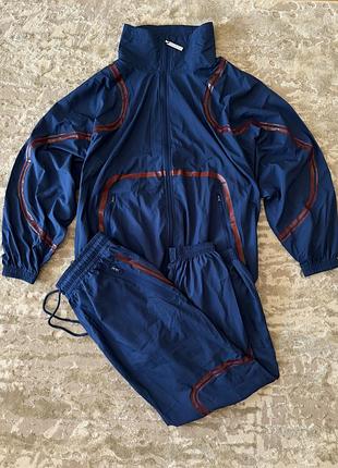 Легкий жіночий спортивний костюм adidas by stella mccartney truepace woven hk0484 плюс сайз синій новий оригінал олімпійка адідас штани костюм
