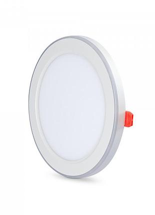 Led світильник вбудований з декоративною підсвіткою videx dl4r 12w 5000k 2700k для офісів та приміщень