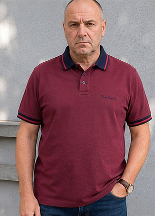 Поло pierre cardin paris regular fit бордове 100% бавовна оригінал s