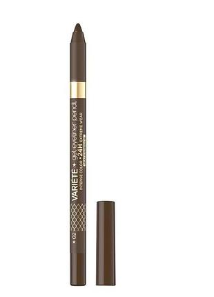 Олівець гелевий для очей eveline variete gel eyeliner 02-brown 7880