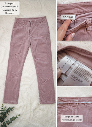 Женские розовые вельветовые брюки c&amp;a canda, р. 40–42