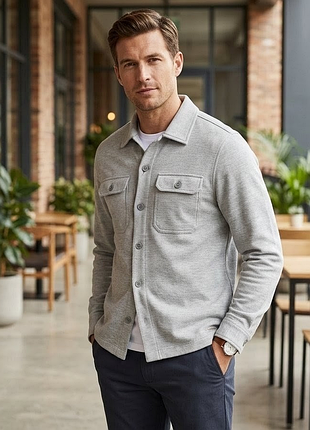 Чоловіча куртка сорочка autograph (m&s) р. l сіра