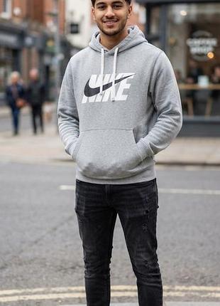 Оригінальне худі nike futura logo grey / сіре худі найк xs (оригінал)