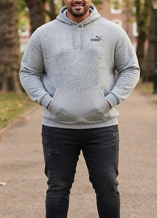 Оригінальне худі puma ess small logo grey / худі пума сіре xxl (586690-03)