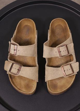 Легендарні шльопанці birkenstock arizona з м'якої натуральної замші