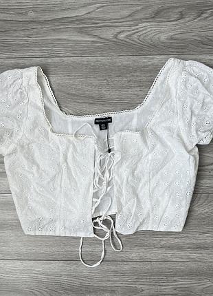 Кроп топ корсет prettylittlething котон