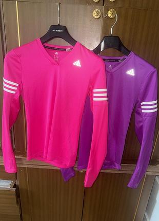 Лонгслів, кофта adidas жіноча рожева та фіолетова s-xs, поліестер