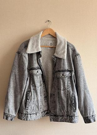 Джинсова куртка pull&bear тепла розмір l