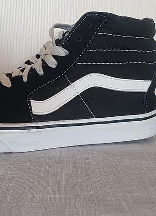Кеди кросівки високі vans sk8-hi шкіра black/white р.39ст.25 ориг