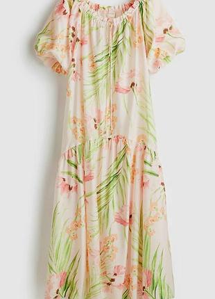 Длинное платье с цветочным принтом h&m