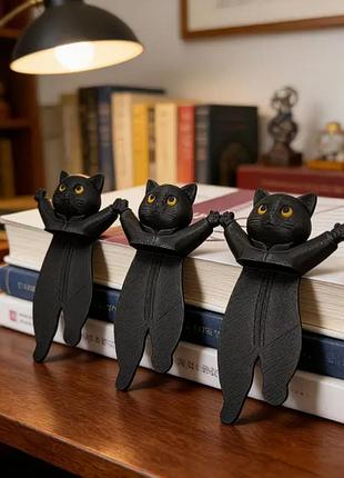 Закладка к книге чернний кот, закладкишкольника, для книги, школьника, закладка для книги, для чтения, кот