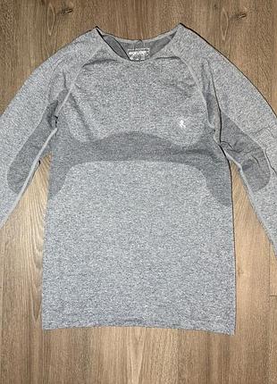 Спортивне жіноче термо work out рашгард сірий безшовний кофта, розмір 40/42 (xs/s), термобілизна