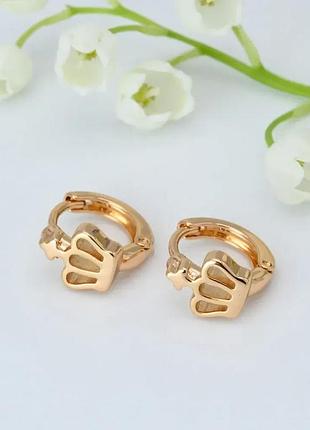 Серьги 53297 из медицинского золота, позолота 18к