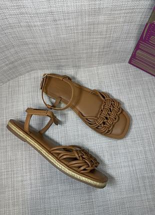 Оригинальные кожаные плетенные босоножки сандалии next