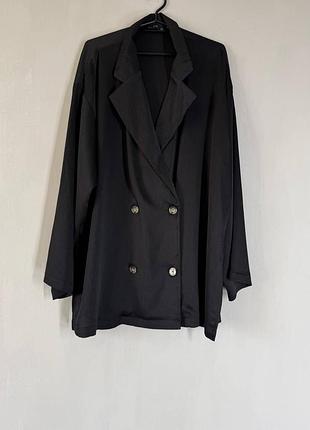 Стильний чорний фактурний жакет / піджак f&f (розмір 18 / eur 46 / 2xl)