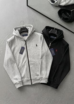 Зіпер polo ralph lauren сірий/чорний