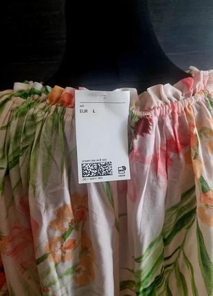 Длинное платье с цветочным принтом h&m 7