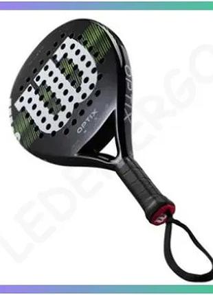 Ракетка для падел тенниса wilson optix v1 черная унитарная для взрослых падел ракетка sku_wr181611u2