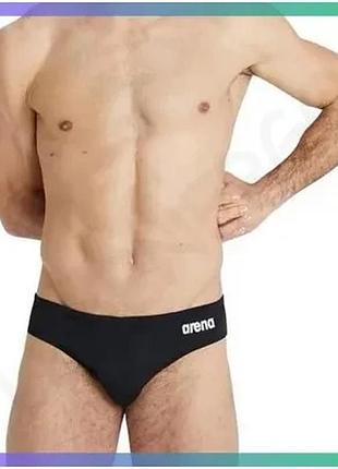 Плавки-сліпи arena team swim briefs solid чорні чоловічі купальні плавки з матеріалу max life 85 sku_004773-550