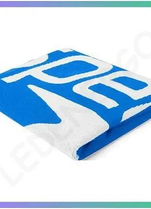 Рушник speedo logo towel au 75х145 см синій білий для плавання 100% бавовна універсальний для басейну sku_8-00413517018