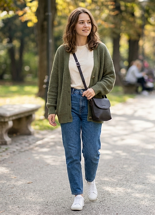 Компактная кожаная сумка crossbody lipp's из зернистой кожи
