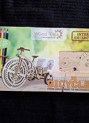 Механический 3d пазл wood tric bicycle велосипед