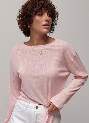 Тонкий лонгслив с завязками - розовый цвет, one size (имеется размеры)