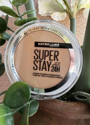 Стійка гібридна пудра-тональна основа (відтінок 30 sand/пісочний) maybelline super stay 24h hybrid powder foundation