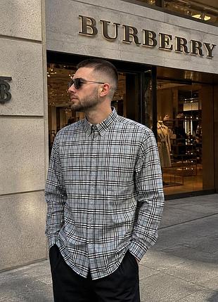 Винтажная мужская рубашка burberry в клетку классическая тенниска бербери футболка чоловіча сорочка ретро коллекционная vintage boss retro lacoste