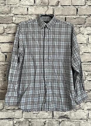 Винтажная мужская рубашка burberry в клетку классическая тенниска бербери футболка чоловіча сорочка ретро коллекционная vintage boss retro lacoste