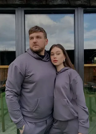 Мужское худи без флиса графит