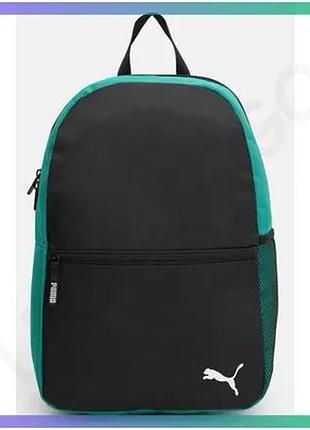 Рюкзак puma teamgoal backpack core 17l чорний зелений спортивний рюкзак для тренувань 12x30x42 см sku_090238-04