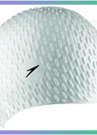 Шапка для плавання speedo bubble cap af white біла силіконова унісекс для плавання і водних видів спор sku_8-709290003