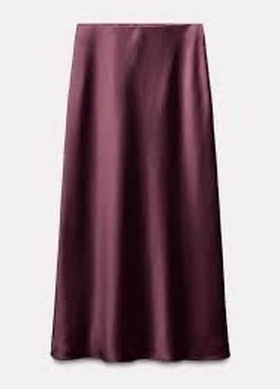 Zara сатиновая юбка