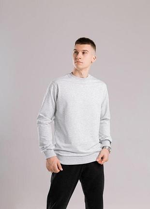 Світшот чоловічий однотонний сірий меланж pobedov 001