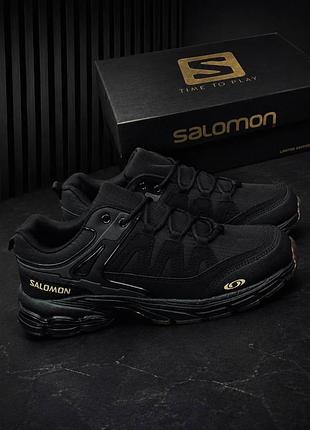 Кросовки salomon чорні осінні кросівки на кожен день водонепроникні красовки саламон salomon