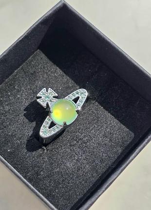 Каблучка vivienne westwood green crystal