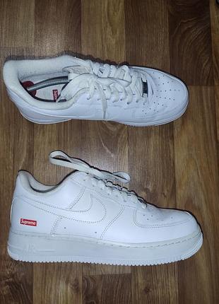 Мужские кроссовки nike air force 1 low supreme white р.42