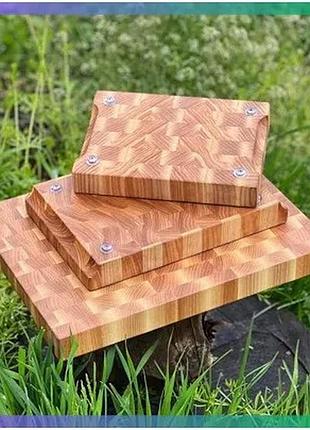 Дошка для нарізання з масиву дуба 30x20 см кухонна дошка для приготування їжі та подачі страв sku_2172-30