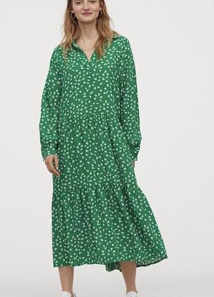 Жіноча літня довга віскозна сукня h&m, зелена l/xl