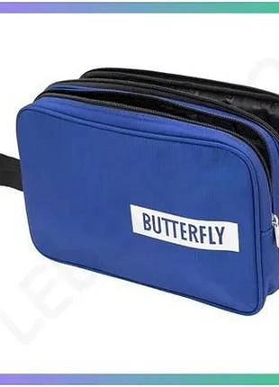 Чехол для ракетки настольного тенниса butterfly logo синий для двух ракеток и мячей защитный чехол sku_9553800221