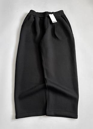 Широкі чорні штани bershka із технічної тканини бершка pants baggy